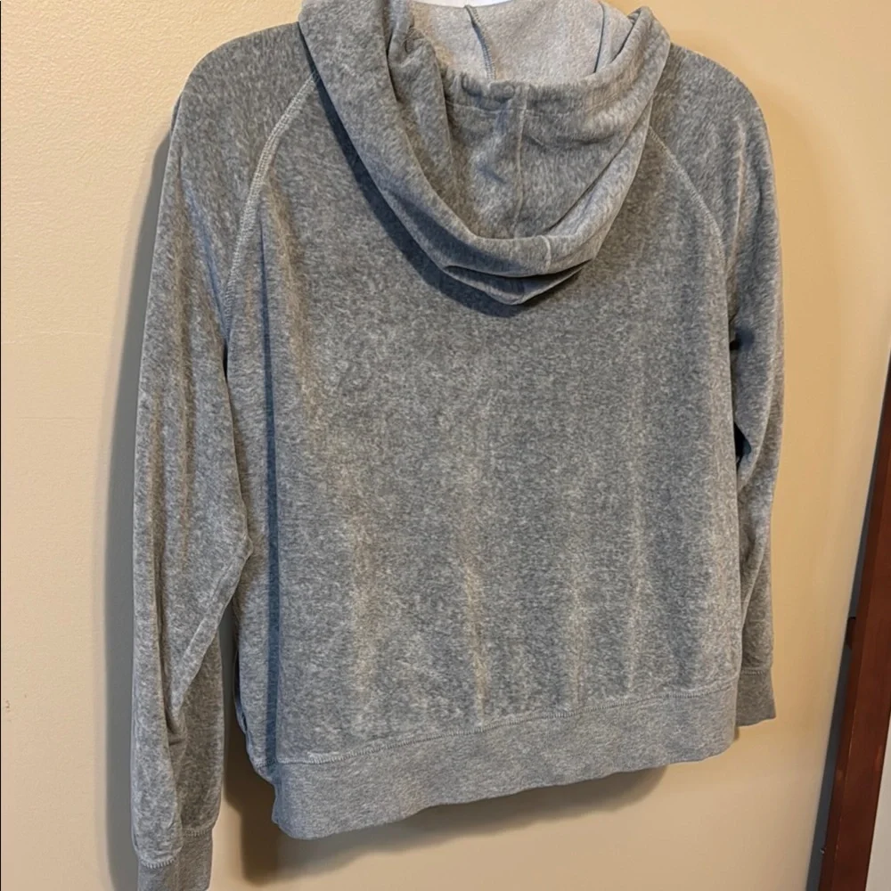 J. Crew Gray Pullover Hoodie with White Stitching - Picture 6 of 9